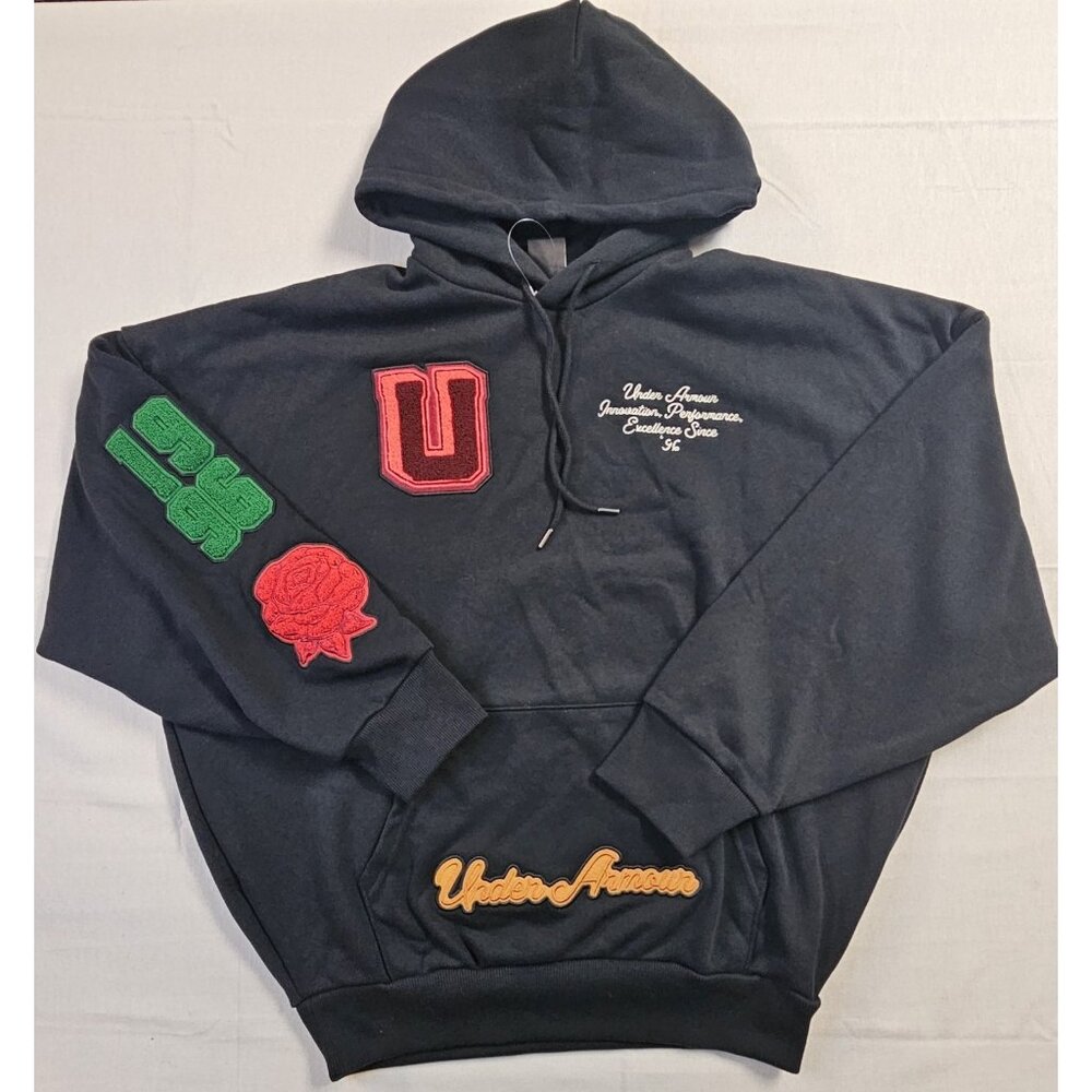 Under Armour Icon Heavyweight French Terry University Hoodie Black Sz Large NWOT